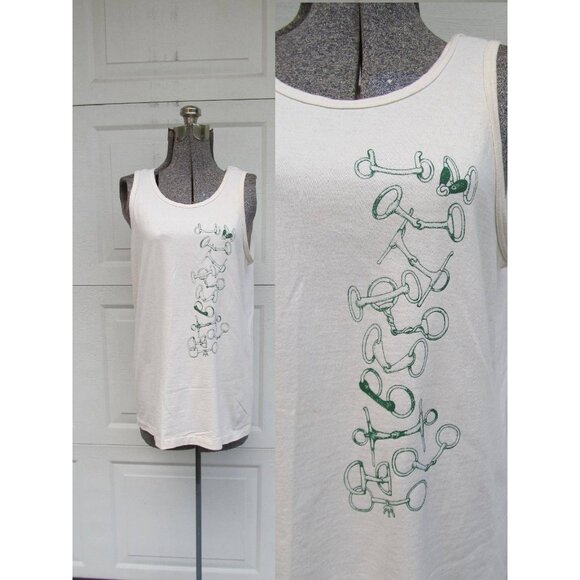 Vintage tank top with horse bits, equestrian top, M, unisex tank top - Picture 1 of 5